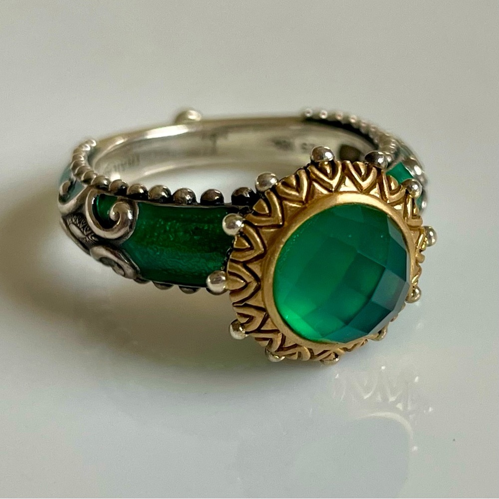 Barbara Bixby Sterling and 18K ring